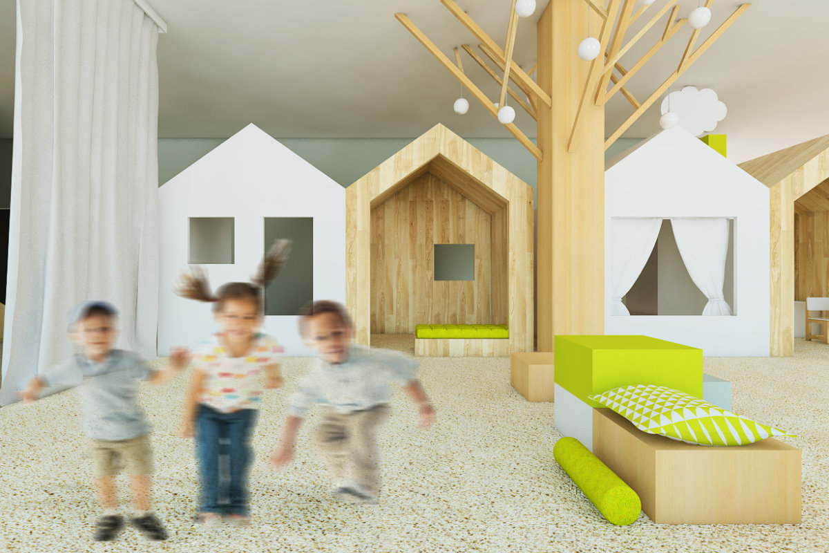 projekt wnętrz przedszkola, projekt wnętrz przestrzeni dla dzieci