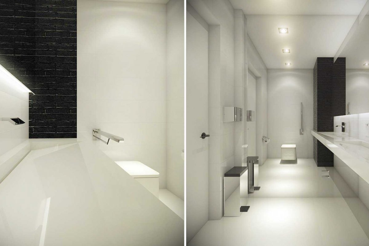 Projekt wnętrz gabinetu stomatologicznego łazienka
